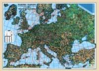 Harta plastifiata, Europa fizica-coduri postale, 140 x 100cm