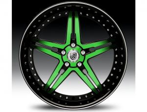 Janta Lexani LX-15 Black & Green Wheel 20"