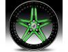 Janta lexani lx-15 black & green wheel 20"