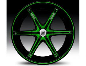 Janta Lexani LX-6 Green & Black Wheel 24"