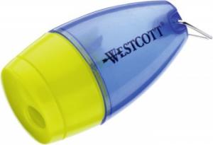 Ascutitoare plastic simpla cu container plastic, WESTCOTT - alba