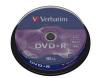 Dvd+r, 4.7gb, 16x, 10 buc/bulk, verbatim matt silver