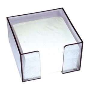 Suport plastic pt, cub hartie, 9x9x7 cm-Transparent fumuriu