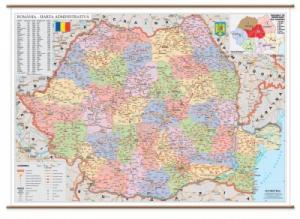 Harta plastifiata, Romania administrativa