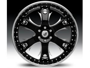 Janta Lexani LT-704 Black & Chrome Wheel 24"