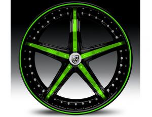 Janta Lexani LT-500 Green & Black Wheel 20"