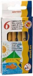 Creioane colorate cerate, 6 culori/set, MOLIN Color Plus