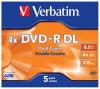 Dvd+r, 8.5gb, 4x, carcasa jewel, verbatim dual layer