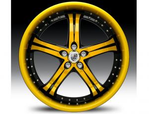 Janta Lexani LSS-5 Yellow & Black Wheel 20"