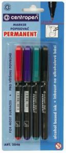 Marker permanent, 1.0mm, 4 culori/set, CENTROPEN 2846