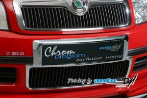 Ornament numar inmatriculare fata - crom Skoda Superb