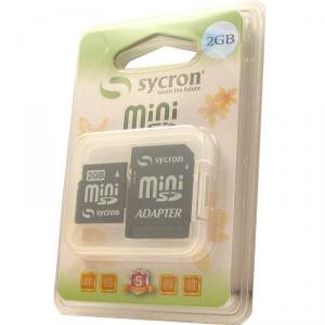 Card memorie Sycron 2GB miniSD w/Adaptor High Speed; Retail Pack