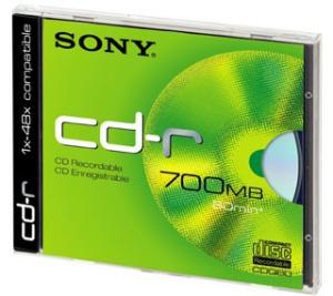 CD-R, 700MB, 48X, carcasa slim, SONY