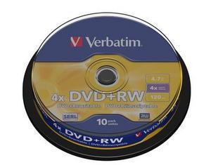 DVD+RW, 4.7GB, 4X, 10 buc/bulk, VERBATIM Matt Silver