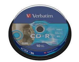 CD-R, 700MB, 52X, 10 buc/bulk, VERBATIM AZO LightScribe