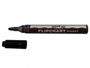 Flipchart marker varf rotund, corp plastic, MOLIN - rosu