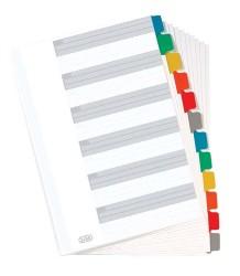 Separatoare carton Mylar, cu margine plastic color, 6 file/set