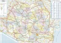 Harta plastifiata, Romania administrativ-rutiera, 100 x 70cm, AM