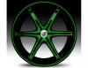 Janta Lexani LX-6 Green & Black Wheel 22"
