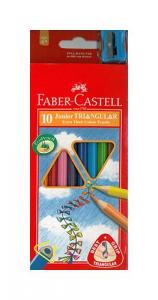 Set 10 creioane colorate Junior + ascutitoare