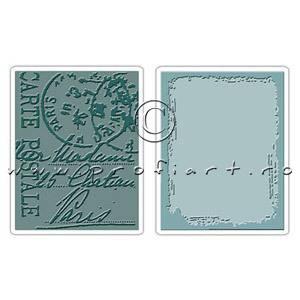 Set 2 matrite embosare Sizzix - distressed frame & postal 657196