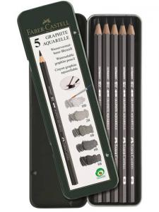 Set 5 creioane acuarela din grafit Faber-Castell