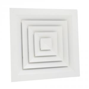 Anemostat rectangular ventilatie sau climatizare 4 directii, 445 x 445 mm, rama aluminiu, alb