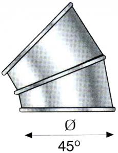 Cot cos de fum Hi Line 45 grade, diametru 160 mm