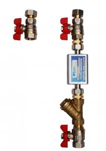 Kit hidraulic montaj boiler electric, Everline, robineti, niple, filtru Y si magnetic 1/2&quot;