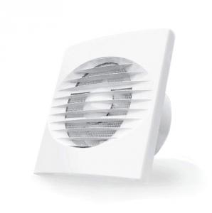 Ventilator casnic axial de perete Dospel Zefir 100 S, debit aer 100 mc/h, diametru 100 mm, Silentios, Plasa anti-insecte, Alb