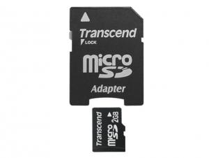 Card microSD cu adaptor SD Transcend 2GB