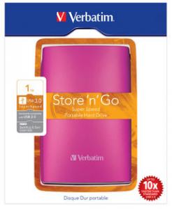 HDD Extern Verbatim Store'n'Go  1 TB, USB 3.0, Roz