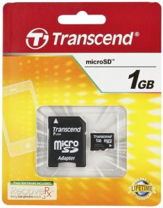 Card microSD cu adaptor SD Transcend 1GB