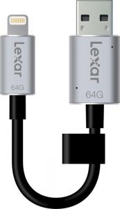 Stick USB 3.0/Lightning Lexar JumpDrive C20i 64GB Negru - Argintiu