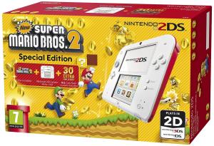 Consola Nintendo 2DS Alb - Rosu + Joc New Super Mario Bros.2