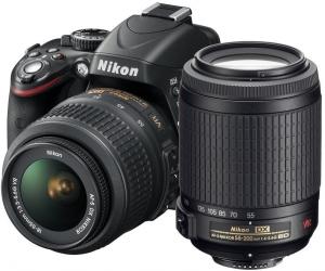 Nikon D3200 24 MP Negru Kit + 18-55 VR + 55-200 VR