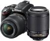 Nikon d3200 24 mp negru kit + 18-55 vr + 55-200 vr