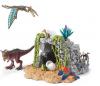 Set figurine schleich dinozaur cu pestera prehistoric animals 42261