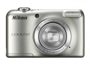 Aparat Foto Digital Nikon Coolpix L27 16.1MP Argintiu Kit Husa Aparat + SD Card 4 Gb