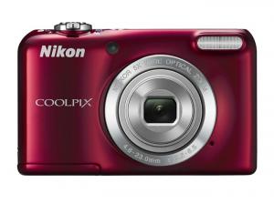 Aparat Foto Digital Nikon Coolpix L27 16.1MP Rosu Kit Husa Aparat + SD Card 4 Gb