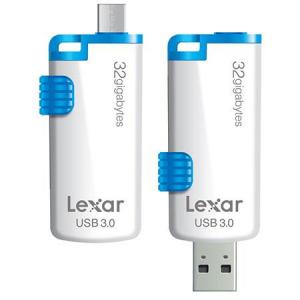 Stick USB 3.0 + microUSB Lexar 32GB JumpDrive M20 Mobile Alb