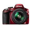 Nikon d3200 24 mp rosu kit + af-s dx 18-55 vr ii