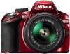 Nikon d3200 rosu kit + 18-55mm vr ii