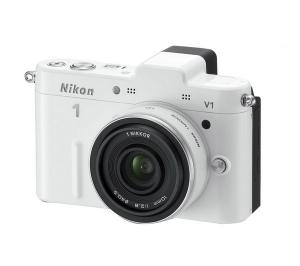 Nikon 1 V1 10 MP Alb Kit + 1 NIKKOR 10 mm