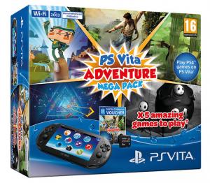Consola Sony PlayStation Vita Wi-Fi Negru + Adventure Mega Pack + 8GB Memory Card