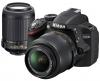 Nikon d3200 24 mp negru kit + 18-55 vr ii + 55-200 vr