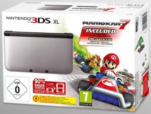 Consola Nintendo 3DS XL Negru - Argintiu + joc Mario Kart 7