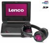 DVD Player portabil cu casti Lenco DVP-735 Negru - Roz