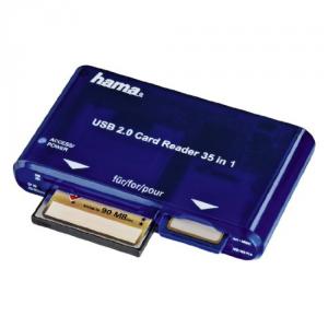 Card reader Hama USB CardReaderWriter 35in1 USB 2.0 Albastru