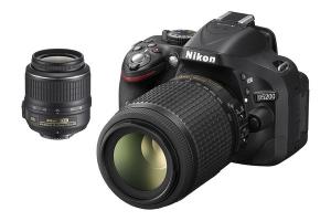 Nikon D5200 24 MP Negru Kit + AF-S DX 18-55mm VR II + 55-200mm VR